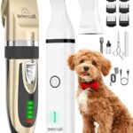 oneisall Dog Clippers and Dog Paw Trimmer Kit 2 in 1 Low Noise Cordless Dog Clippers for Grooming Pet Hair Trimmers for Small and Large Dogs Cats Animals