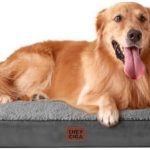 EHEYCIGA Orthopedic XL Dog Beds for Extra Large Dogs with Removable Washable Cover for Crate, Grey, 41×27