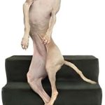 Noah & Paw Dog Stairs, Dog Ramp for Bed (16″ Extra Wide) Pet Stairs for High Bed, Design to Fit Small and Large Breeds, Durable 3 Pet Steps for Couch (35 Foam Density) Leather Collection
