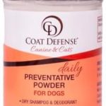COAT DEFENSE Daily Preventative Powder | Made in USA | 3.5oz Waterless Dog Shampoo & Pet Deodorizer for Smelly Dogs | Provides Anti Itch Relief | Dog Shampoo for Dry Itchy Skin