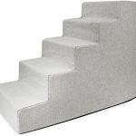 Best Pet Supplies Dog Stairs & Steps – Foam Steps for Small Dogs & Cats, Non-Slip Indoor Balanced Pet Step Support, Dog Ramp, No Assembly, Sand, 5-Step