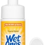 Wet Ones for Pets Antibacterial Dog Paw Cleaner with Built-in Scrubber Brush, Tropical Splash Scent – Foaming Cleanser for Dog Paws – Paw Washer & Grooming Care, 5 Ounce
