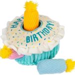 Outward Hound Hide-A-Birthday-Cake Dog Toy – Interactive 2‑in‑1 Plush Puzzle with 3 Squeaky Removable Candles