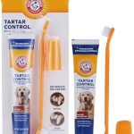 Arm & Hammer for Pets Tartar Control Dog Dental Kit, Enzymatic Toothpaste with Toothbrush and Fingerbrush, Baking Soda Formula Reduces Plaque and Tartar, Safe for Puppies, Beef Flavor, 3-Piece