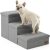Dog Stairs with Storage, 3-Step Wider Sturdy Dog Steps for Small/Medium/Large Dogs and Older Cats, Folding Doggie Ramp for Bed/Couch/Car Hold Up to 180 lbs (16.7″ H, Grey)