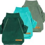 Fitwarm 3 Pack Fleece Sweater, Turtleneck Sweatshirt, Winter Clothes for Small Dogs & Cats, Pet Pullover Jumper, Cat Apparel, Dark Green, Teal Green, Olive Green, Medium