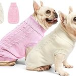 2 Pack Dog Sweaters for Small Dogs – Puppy Medium Warm Clothes in Winter, Turtleneck Pullover Design Pet, Doggie, Cat, Kitten Chihuahua Bulldog Pug Beagles (S, Pink, Beige) (KJA001-PWBW)