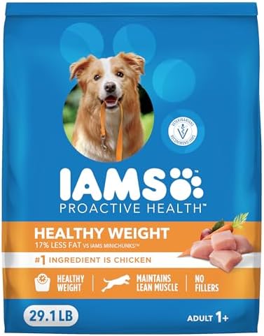 IAMS Proactive Health, Dry Dog Food, Adult Dog Food Dry Recipe for Healthy Weight, with Chicken, 29.1 Lb. Bag