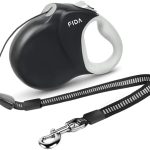 Fida Upgraded Retractable Dog Leash 30ft, Heavy Duty Pet Walking Leash for Medium/Large Breed up to 110 lbs, 360° Tangle-Free Long Retract Dog Lead, Soft Grip, One-Hand Brake, Black