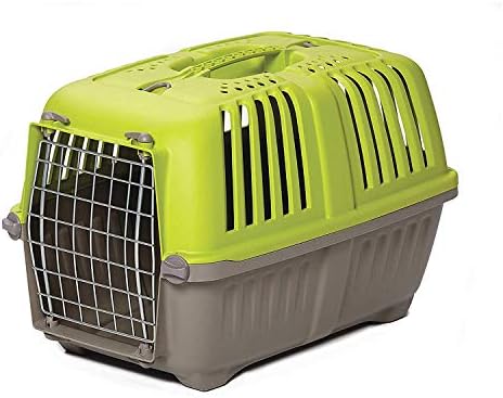 MidWest Homes for Pets Spree Travel Carrier – Hard-Sided Dog & Cat Carrier, Small Pet Travel Crate with Handle, Ventilated Design, Easy Assembly, 22-Inch, Green