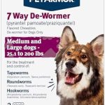 PetArmor 7 Way De-Wormer for Dogs, Oral Treatment for Tapeworm, Roundworm & Hookworm in Large Dogs & Puppies (Over 25 lbs), Worm Remover, Puppy Dewormer (Praziquantel & Pyrantel Pamoate), 2 Chewables