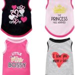 Pistha 4 Pack Dog Shirts Summer Printed Puppy Clothes Cute Sleeveless Pet T Shirts Dog Clothes for Small Medium Dogs Cats Girl(S)
