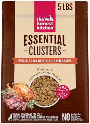 The Honest Kitchen Human Grade Essential Clusters Dry Dog Food, Whole Grain Beef & Chicken 5 lb Bag