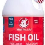 Fish Oil for Dogs – Healthy Skin & Coat, Salmon, Pollock, All Natural Supplement for Pets, Itching Scratching Allergy & Inflammation Defense, Omega 3 EPA DHA, Brain & Heart Health, 64 oz