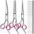 TINMARDA 5 in1 Dog Grooming Scissors Kit, Professional Dog Scissors for Grooming with Safety Round Tips, Titanium Coated Grooming Shears for Dogs Cat Pet At Home