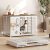YATINEY Foldable Dog Crate Furniture, Dog Crate with DIY Frame, Heavy Duty Dog Kennel Indoor with Hooks, Wooden Dog Cage End Table, for Small/Medium Dogs, White and Walnut DC95WH