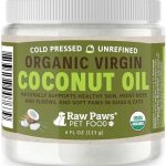 Raw Paws Virgin Organic Coconut Oil for Dogs & Cats, 4-oz – Treatment for Itchy Skin, Dry Nose, Paws – Hot Spot Lotion – Natural Hairball Remedy for Cats