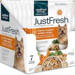 JustFoodForDogs JustFresh Wet Dog Food, Fresh Pet Meals and Toppers with No Preservatives, Resealable Package, Human Grade, Home-Cooked Turkey, 12 oz – 7 Pack