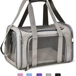Henkelion Cat Carriers Dog Carrier Pet Carrier For Small / Medium Cats Dogs Puppies (Up To 15lbs), TSA Airline Approved Small Dog Carrier Soft Sided, Collapsible Waterproof Travel Puppy Carrier – Grey
