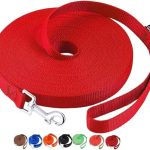 AMAGOOD Dog/Puppy Obedience Recall Training Agility Lead-15 ft 20 ft 30 ft 50 ft Long Leash-for Dog Training,Tie Out,Play,Safety,Camping (20Feet x 1Inch, Red)