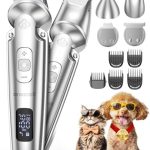 oneisall Small Dog Clippers and Paw Trimmer with Low Noise, 4 – in – 1 Cordless Dog Grooming Kit with 3 – Level Speed Clippers (7000 RPM) for Grooming Thick Hair, Waterproof Shaver for Dogs and Cats