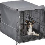 MidWest Homes for Pets Double Door 30-inch Dog Crate Kit, Bundle Includes a Two-Door Cage, Matching Gray Bed and Crate Cover, For Medium-Sized Breeds