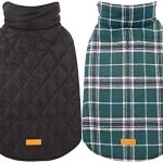 Kuoser Waterproof Dog Coat, Reversible Dog Jacket for Large Dogs, Adjustable Durable Doggie Winter Coat for Groowing Puppies Warm Puppy Cold Weather Apparel, Green L