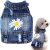 Pawstrip Dog Denim Jacket with Embroidered Daisy, Ripped Vintage Jean Vest for Small Dogs, Puppy, Pugs, Chihuahuas, Spring Summer Fall Festival Outfit, Small (Fits Chest 11-12″)