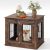 Farmhouse Dog Crate Furniture End Table – Heavy Duty Wooden Kennel Cabinet with Double Doors for Small/Medium Dogs, Rustic Brown Indoor Dog House Furniture Console for Living Room