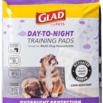 Glad for Pets Day to Night Activated Carbon Puppy Training Pads, Odor Control Disposable Dog Pads with Adhesive and Wall Protection, Leak Proof and Super Absorbent, 30 x 36 Inch, 24 Count