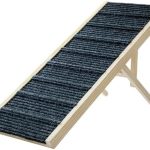 Dog Ramp for Bed, 43.5″ Long Wooden Foldable Dog Ramp, 6 Adjustable Heights from 14″ to 26″ with Anti-Slip Traction Mat, Portable Pet Ramp for Car, Bed, Couch, Max 200lbs – 43.5inch