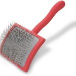 Chris Christensen Big G Dog Slicker Brush for Dogs (Goldendoodles, Labradoodles, Poodles), Groom Like a Professional, Fluff Detangle Style, Saves Time Energy, Coral, Large