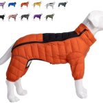 Orange S Warm Dog Vest, 4 Legs Covered Windproof Reflective Waterproof Outdoor Dog Snow Jacket – Zippered Adjustable Sizes for Small to Large Dogs