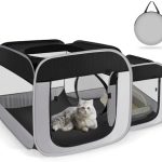 Tailtastic Large Cat Playpen with Separate Areas,Outdoo&Indoor Cat Enclosures,Portable Pet Playpen for Indoor Cats,Puppy and Small Animals, Dog Playpen with Carrybag.