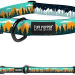 Tuff Pupper Premium Adjustable Dog Collar for Medium Boy Dogs, Stylish Pattern Collars Designed in USA, Quick Release Buckle, RusticPine Print for Male Dogs, Medium (1 Inch Wide x 13-18 Inch Neck)