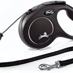 FLEXI New Classic Cord Retractable Dog Leash for Medium Dogs up to 44 lbs. – 16 ft., Black | Tangle-Free Pet Walking Leash with One-Handed Brake, Pause, Lock|German Quality Product