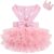 XXS Dog Clothes Girl, Female Dog Dresses for Small Dogs Girl, Pink Dog Tutu Dress, Sweet Puppy Princes Skirt with Dog Bowknot Clips, Spring Summer Pet Apparel for Toy Poodle Chihuahua Yorkie