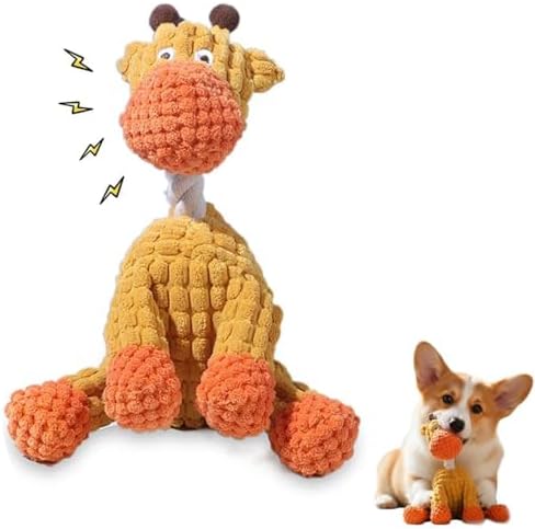 Indestructible Plush Dog Toy for Aggressive Chewers, 2026 New Dog Toys Interactive Squeaky Soft Puppy Chew Toy Long Lasting Tough Puppy Toys for Small Medium Dogs (Yellow)