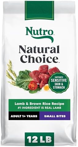 Nutro Natural Choice Small Bites Dry Dog Food, Adult Dog Food Dry Lamb and Brown Rice Recipe, 12 lbs.