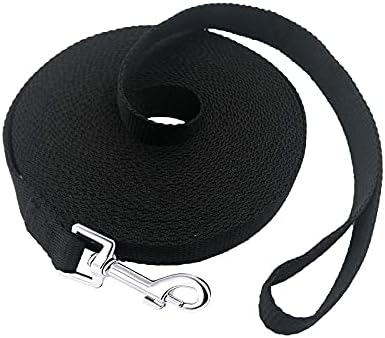 PETGOGO 15ft 20ft 30ft 40ft 50ft Long Dog/Puppy Lead Obedience Recall Training Dog Leashes for Small Medium Dogs Camping, Training, Play, or Backyard (20 FT, Black)