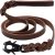 GEIT 4/5/6FT Leather Dog Leash, Heavy Duty Dog Training Leashes, Genuine Leather Braided Leash with Quick Release/Locking Tactical Frog Clip for Medium and Large Dogs