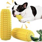 Dog Chew Toys for Aggressive Chewers,Corn Interactive Squeaky Dog Toys for Puppy Medium Breed,Tough Rubber Dental Chew Dog Toys