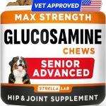 Senior Advanced Glucosamine Chondroitin Joint Supplement for Dogs – Hip & Joint Pain Relief Pills – Large & Small Breed – Hip Joint Chews Canine Joint Health – Chews Older Dogs – Bacon Flavor-120Ct