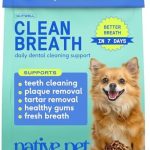 Native Pet GutWell Clean Breath – Dog Breath Freshener & Dog Teeth Cleaning Powder Cold-Pressed to Reduce Plaque, Tartar & Promote Oral Health with Triple-Biotic Blend, Brown Algae & Zinc – 60 Scoops
