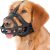 BARKLESS Dog Basket Muzzle for Medium & Large Dogs, Humane Cage Muzzle Prevent Biting Scavenging, Breathable Open Front Mouth Cover with Reflective Strap for Training, Walking Vet Visits (Black, M)