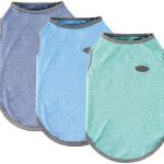 3 Pack Lightweight Sun Protection Dog Shirt Breathable Sleeveless Dog T Shirts Extra Soft Top Tank Dog Clothes for Outdoor Activities (Navy Blue + Light Blue + Sky Blue, Large)