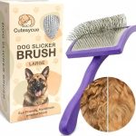 Dog Slicker Brush for Large Dogs – Gentle Long Bent Pins for Goldendoodles, Labradoodles & Poodles – Removes Tangles, Knots & Mats – Eco-Friendly Handmade Wood Brush, Groomer-Recommended Comfort Grip