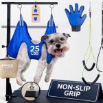 Dog Grooming Kit Adjustable Arm With Clamp: Height 26″-40″, Small Dog Sling For Nail Trimming Hammock, no-sit Haunch Holder Leash Loops, Glove, Tool Hanging, Full Home Pet Grooming Supplies Kit, Cats
