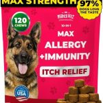 Mighty Petz MAX Dog Allergy Relief Chews – Itch Relief with Colostrum, Probiotics & Immune Support for Seasonal Allergies & Itchy Skin