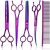 JASON Dog Grooming Scissors Kit, Professional 7 in 1 Dog Scissors Sharp Shears Set – Straight, Thinning, Chunker, Curved Shears and Comb for Long Short Hair for Dog Cat Pet Christmas Gift